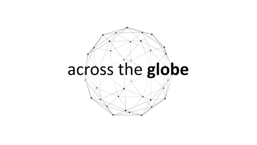 across the globe wireframe earth animated model