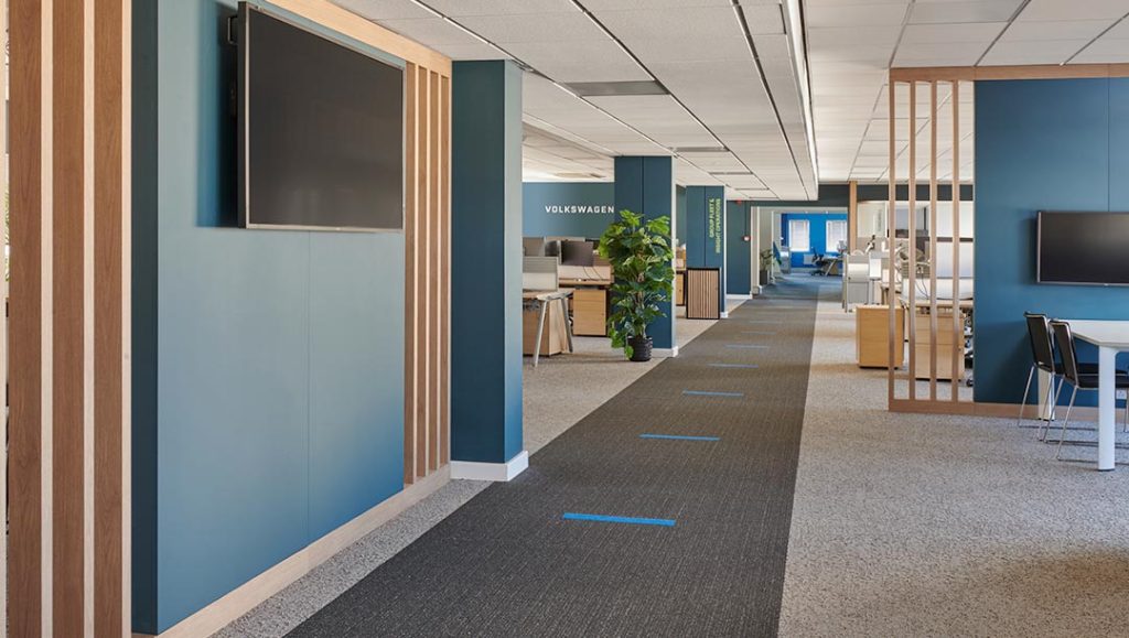 production bureau installations office space carpet modern clean