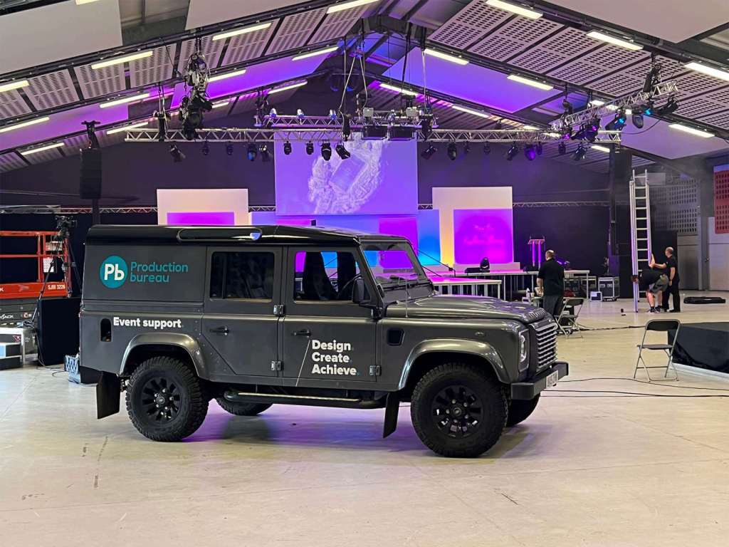 production bureau sponsored vinyl advertisement on truck