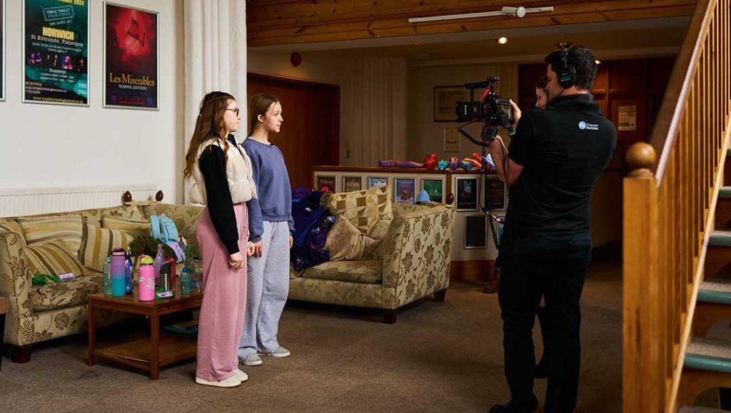 production bureau motion and production team interviewing and guiding participants for the active norfolk project