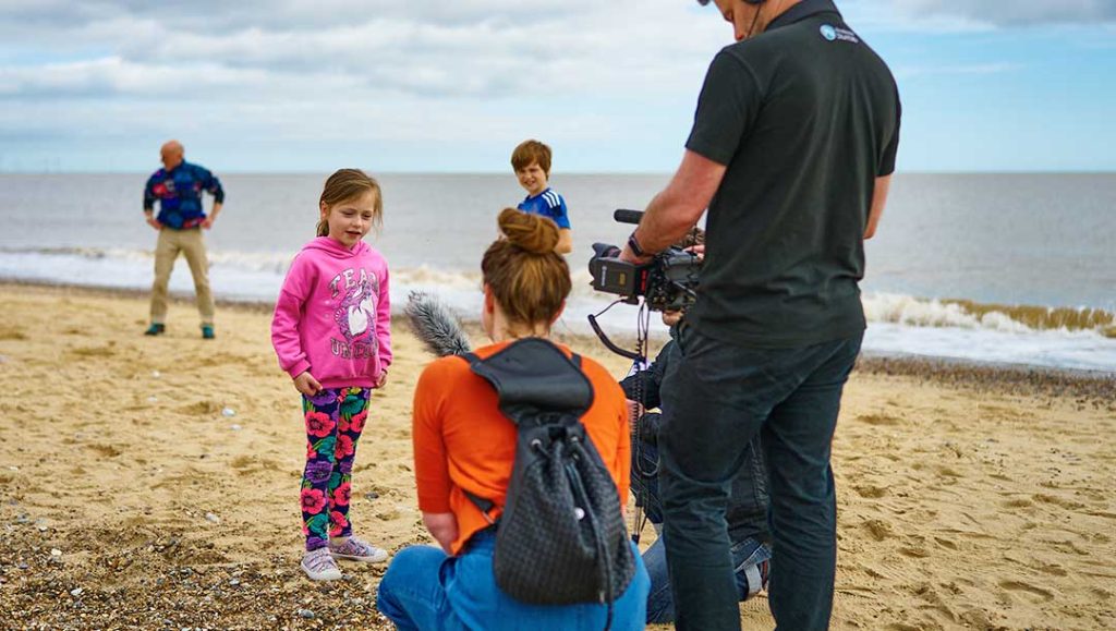 production bureau motion and production team interviewing and guiding participants for the active norfolk project