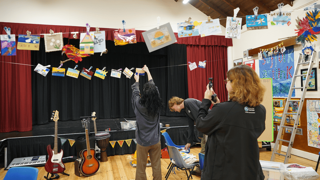 suffolk artlink members instruments and art work being displayed