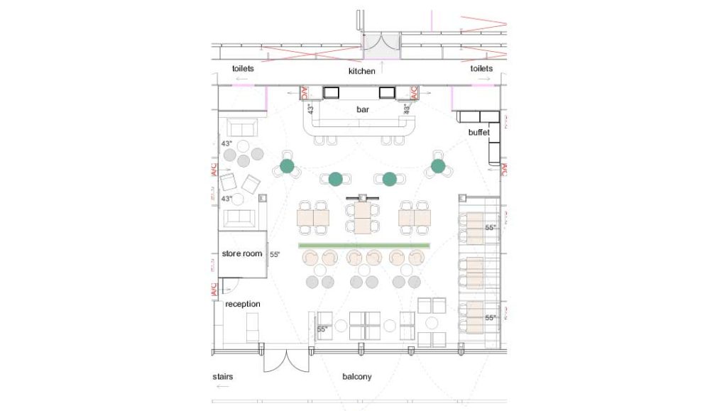 floor plan with netjets exhibition space designed by production bureau spatial team
