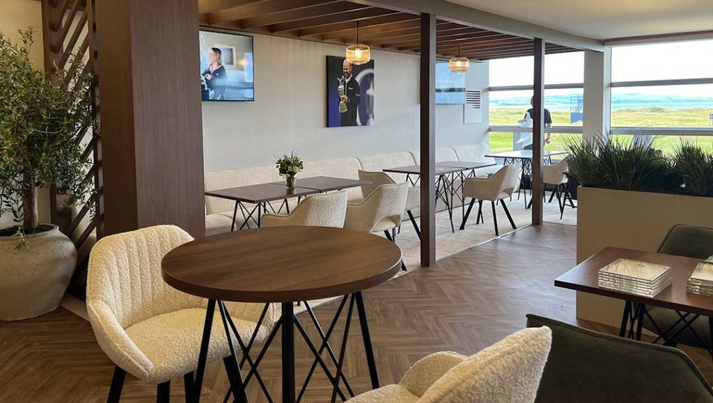 netjets private aircraft solutions lounge area designed and built by production bureaus team, using sustainable materials