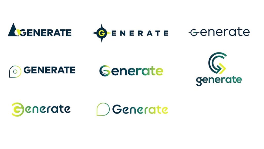 generate East of England Energy Zone rebranding by production bureau logo design moodboard