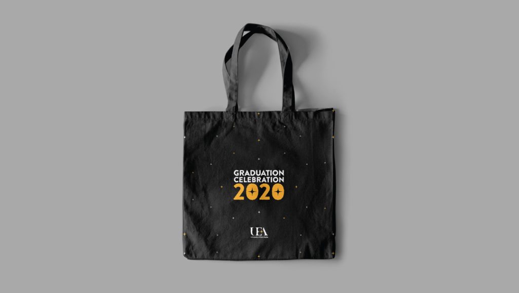 uea university of east anglia graduation ceremony tote bag designed by production bureau