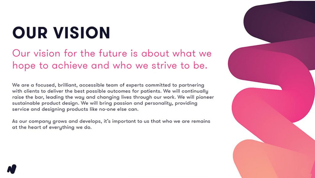 norfolk medical product design company neucin working with production bureau team on a complete rebrand powerpoint presentation design