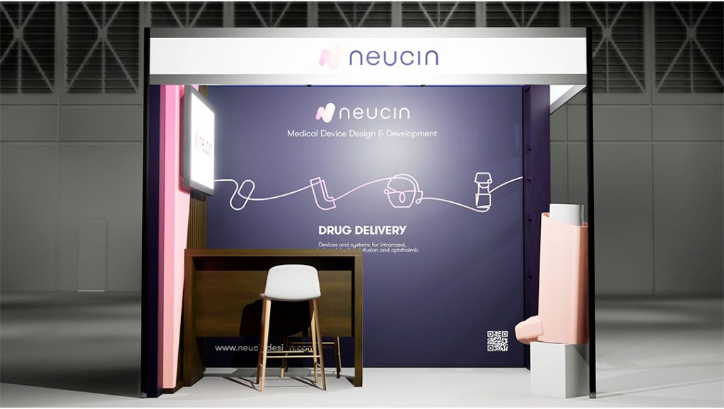 norfolk medical product design company neucin working with production bureau team on a complete rebrand spatial and exhibition design