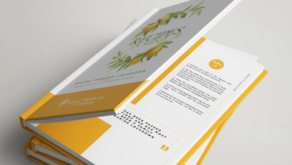 recipe book from mind designed by norfolk based production bureau agency