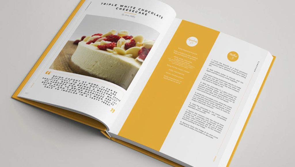 recipe book from mind designed by norfolk based production bureau agency