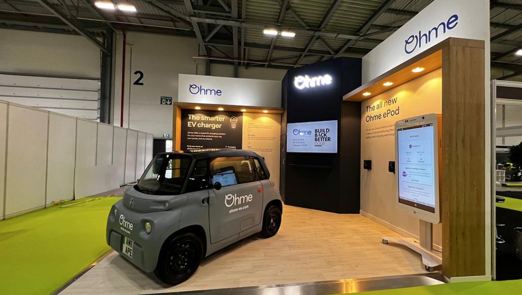ohme electric car reached out to production bureau to design bespoke exhibition stand