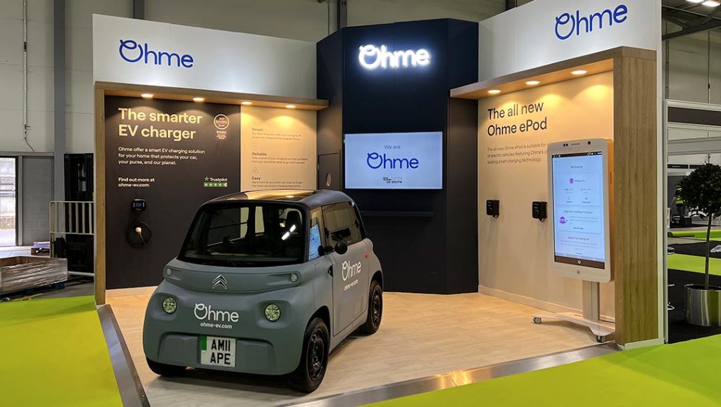 ohme electric car reached out to production bureau to design bespoke exhibition stand